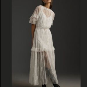 Let Me Be Elegant White Lace Maxi Dress